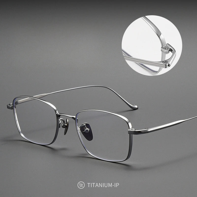 FIRADA Fashion Comfort Square Glasses Retro Pure Titanium Eyewear Optical prescription Eyeglasses frames For men women 923204-C