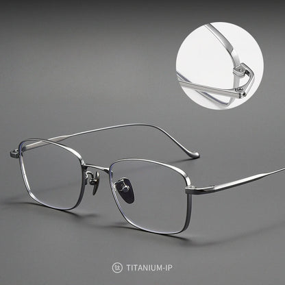 FIRADA Fashion Comfort Square Glasses Retro Pure Titanium Eyewear Optical prescription Eyeglasses frames For men women 923204-C