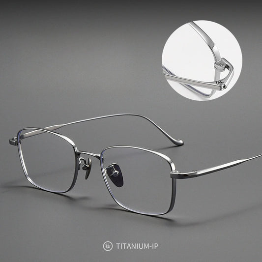 FIRADA Fashion Comfort Square Glasses Retro Pure Titanium Eyewear Optical prescription Eyeglasses frames For men women 923204-C