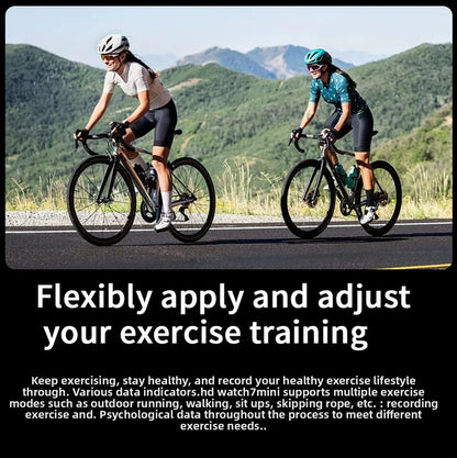 New Original Watch 7 Mini Smart Watch Men Women GPS Sports Track AMOLED HD Screen BT Call healthy motion Smartwatch For Android