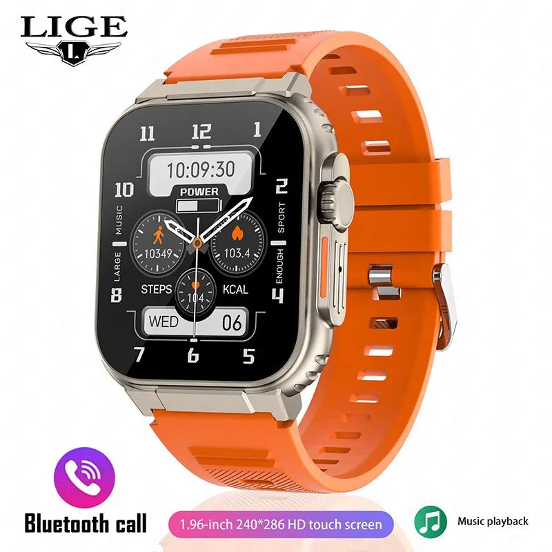 LIGE Bluetooth Call Men Smart Watch Women 600Mah Large Battery 100+ Sports Fitness Tracker Waterproof Local Music Smartwatch Man
