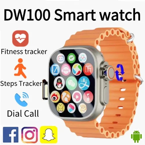 New DW100 4G Android Smartwatch Global Calling Fingerprint Unlock 2.29 Inch AMOLED Display 4G SIM Video Chat WIFI GPS Tracker