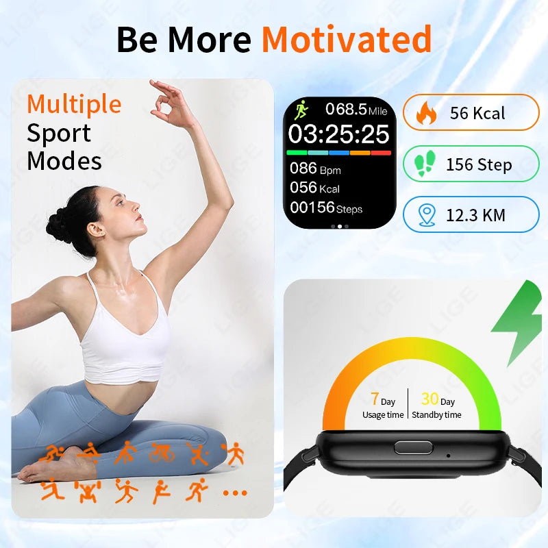 New Women Bluetooth Call Smart Watch Heart Rate Blood Oxygen Monitoring Smartwatches Waterproof Men Smartwatch For Android IOS