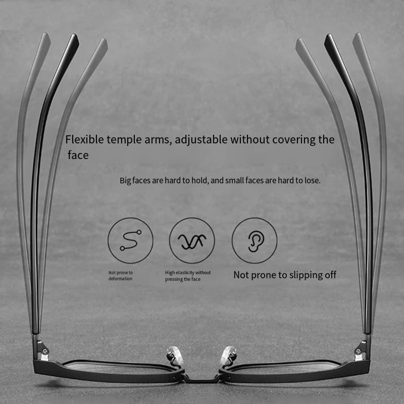 Ultra-light Flexible TR90 Half Spectacles Frame Men Metal Square Frame Anti Blue Light Transparent Lens Optical Eyeglasses