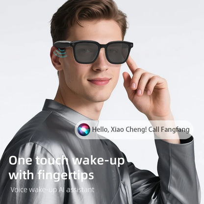 800W Camera Smart Glasses AI Conversation 1200P Video Recorder Music Earphone Wireless Call UV Protection Lenses for Xiaomi 2025