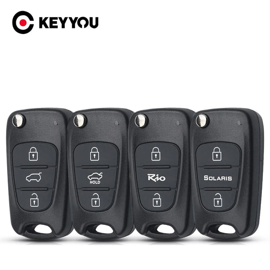 KEYYOU For Kia K2 K5 Rio 3 Ceed Sorento Sportage 3 BT Flip Remote Car Key Shell Case For Hyundai Solaris Accent Avante I30 IX35