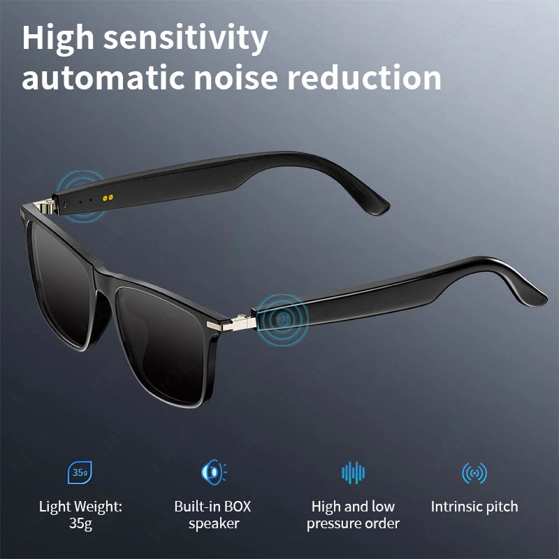 LIGE 2025 New AI Smart Glasses Bluetooth Call Headphones UV Protective Lenses Connected Voice Assistant Music Playing Sunglasses