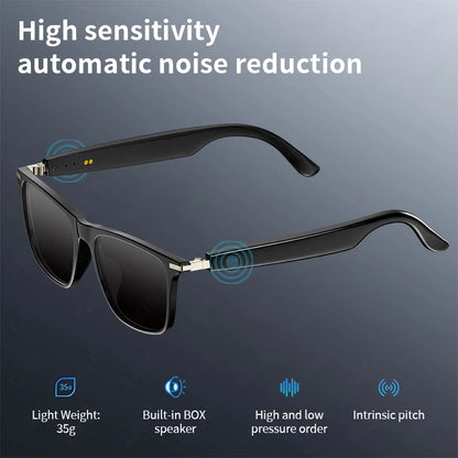LIGE 2025 New AI Smart Glasses Bluetooth Call Headphones UV Protective Lenses Connected Voice Assistant Music Playing Sunglasses