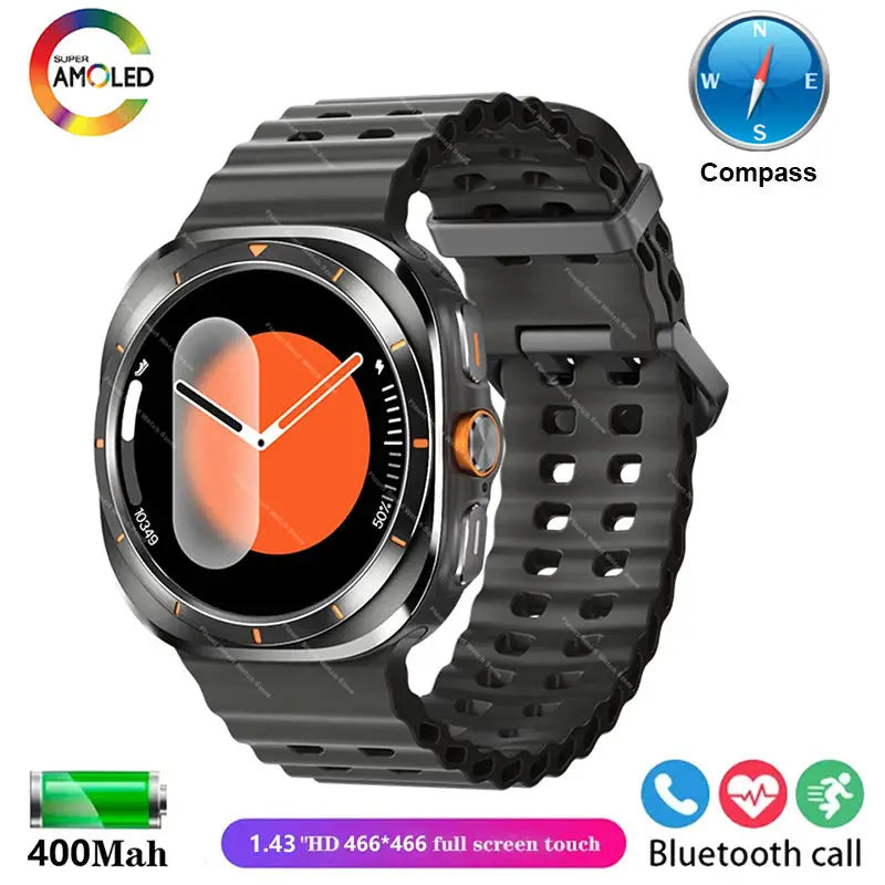 2025 New Watch Ultra Official Original Smartwatch 47mm AMOLED ChatGPT GPS NFC Compass Clock Bluetooth Call Smart Watch Men Women