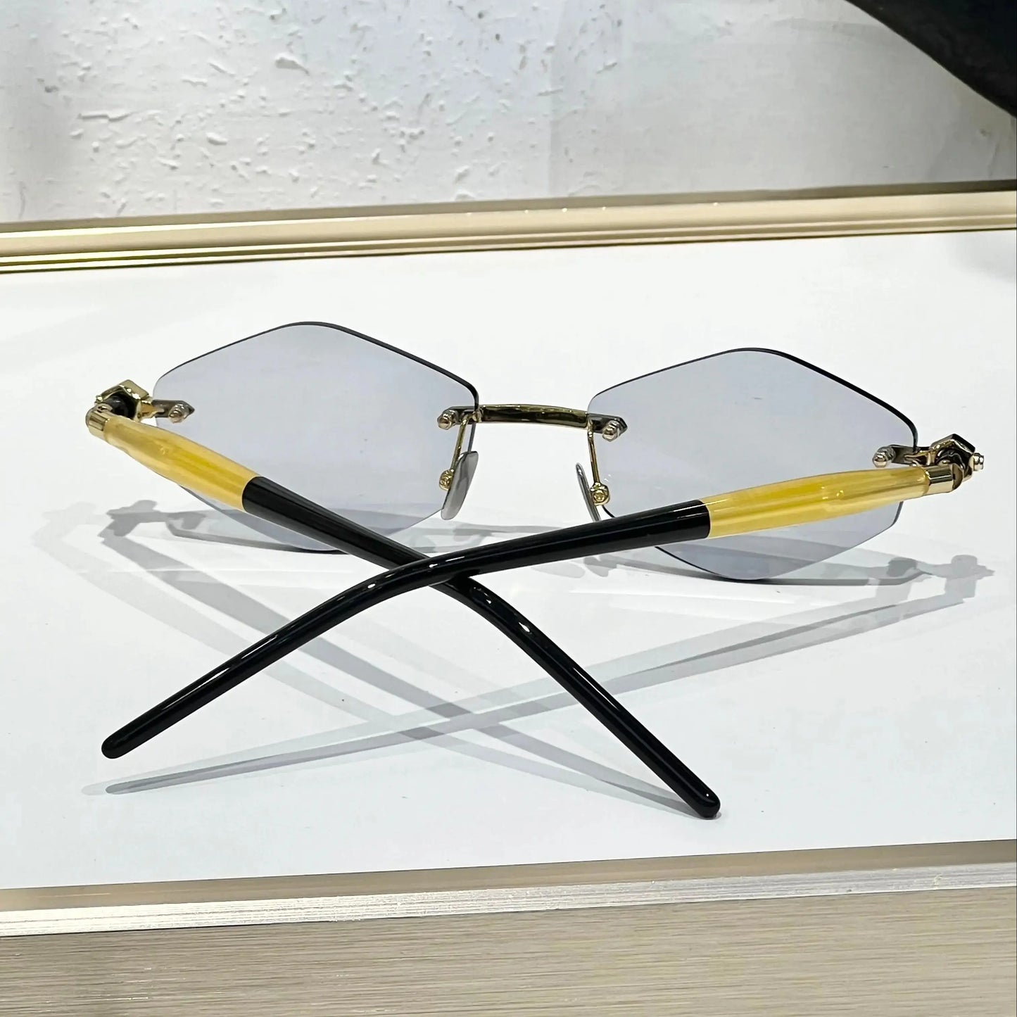 Germany Style Alloy Sunglasses Diomand Acetate Maske P60 Classical Luxury Designer Brand Solar Uv400 Rimless Sunglasses