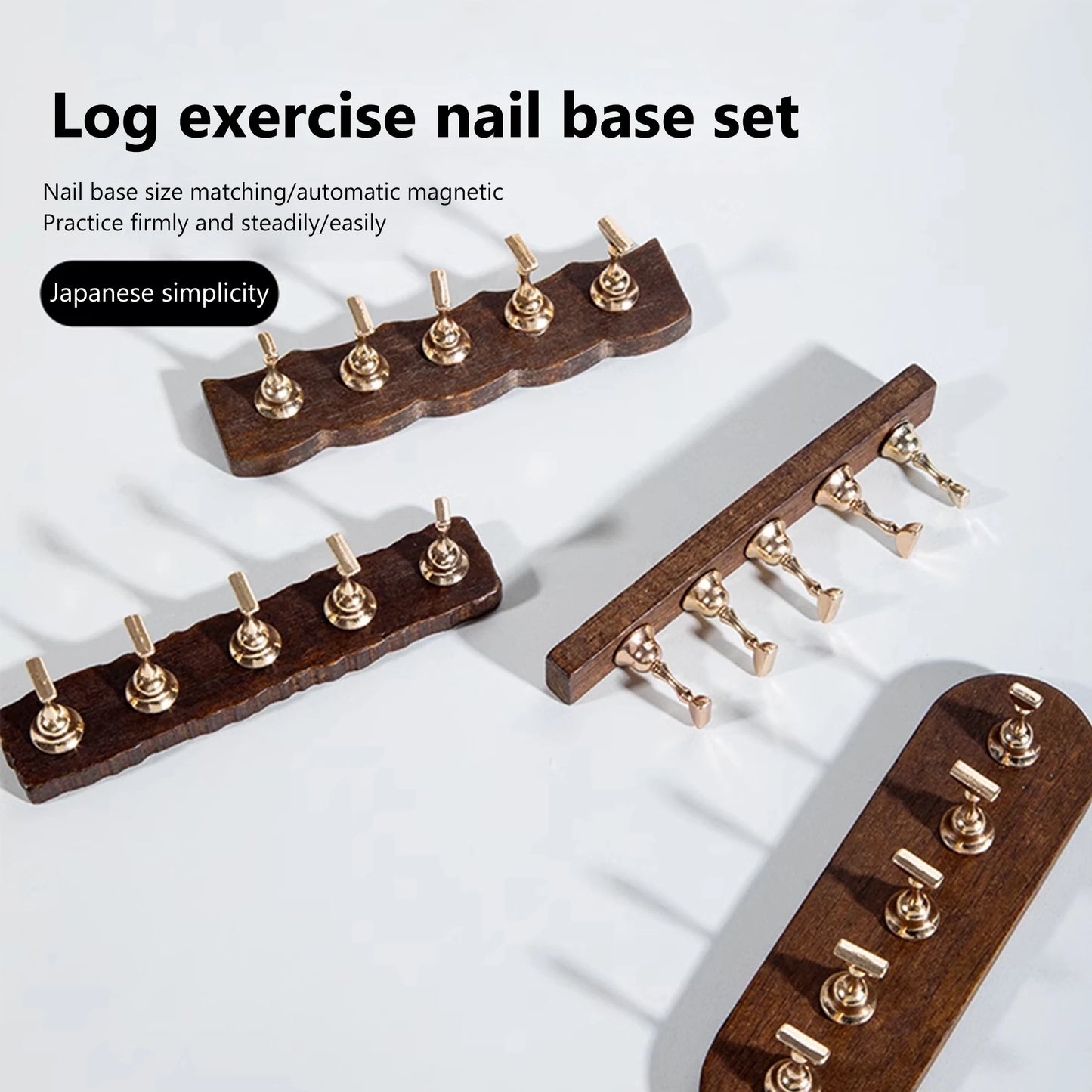 RS NAIL Wooden Nail Practice Stand False Nail Tip Display Base Holder Gel Polish Exercise Showing Shelf Manicure Supplies Set