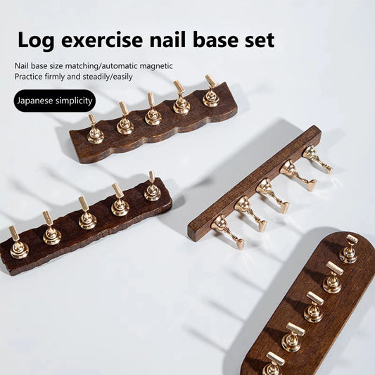 RS NAIL Wooden Nail Practice Stand False Nail Tip Display Base Holder Gel Polish Exercise Showing Shelf Manicure Supplies Set