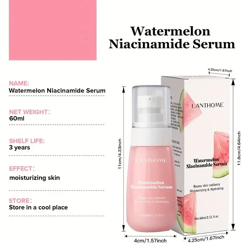 Watermelon Glow Niacinamide Moisturizing Face Pre-Treatment,Moisturizing Serum,Skin Makeup Lightweight Moisturizing Pre-treatmen