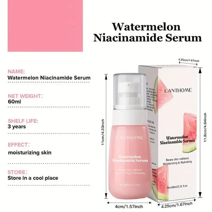 Watermelon Glow Niacinamide Moisturizing Face Pre-Treatment,Moisturizing Serum,Skin Makeup Lightweight Moisturizing Pre-treatmen