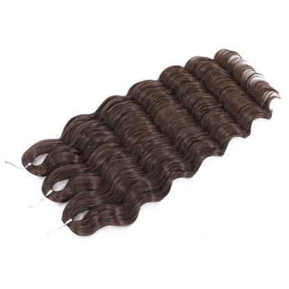 Anna 3Pcs 24Inches 300grams Ombre Rainbow Water Wave Crochet Braiding Sliver White Synthetic Hair Extension Body Wavy Braids