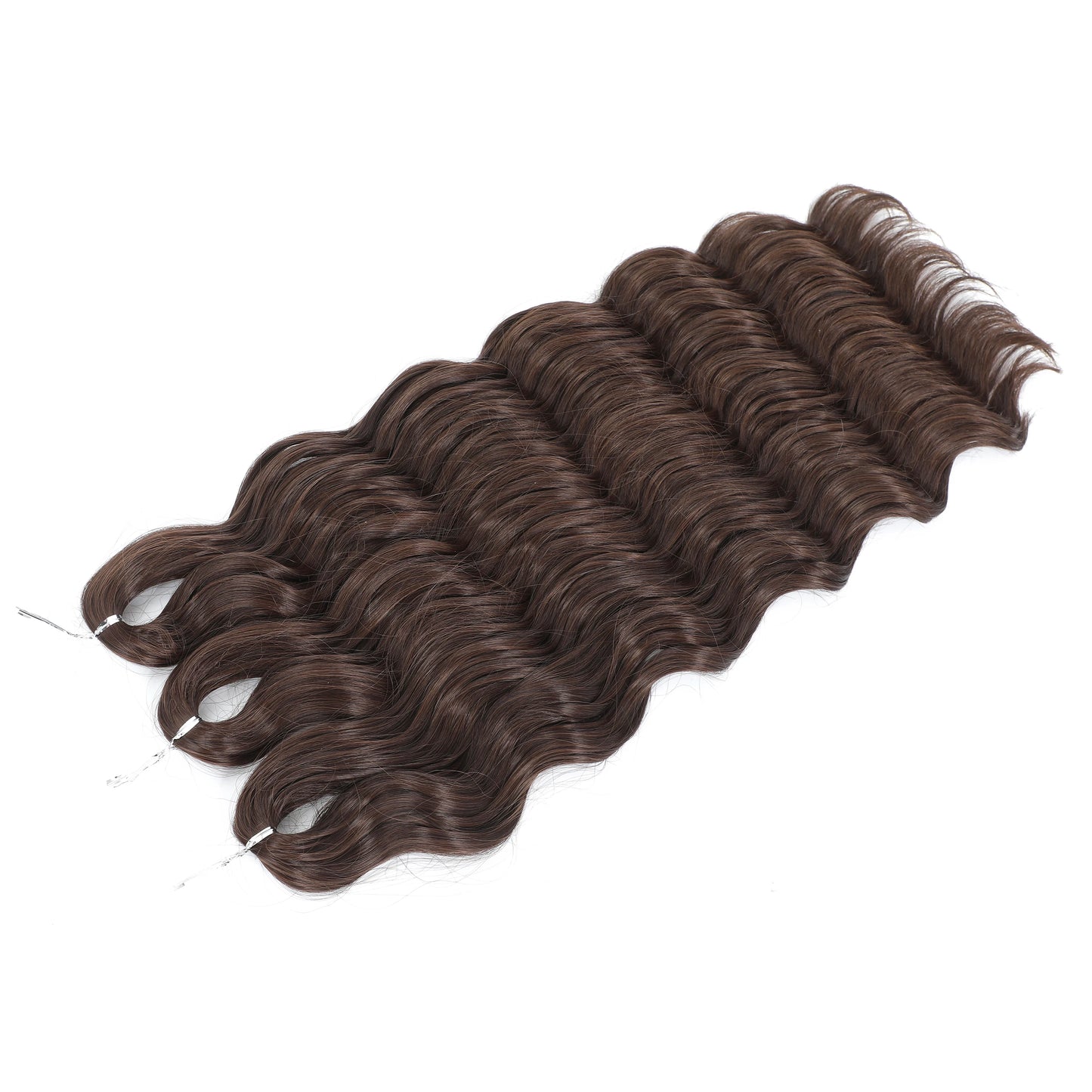 Anna 3Pcs Crochet Braids Ombre Rainbow Loose Water Wave 24Inch 300G Braiding Sliver White Synthetic Hair Extension Body Wavy