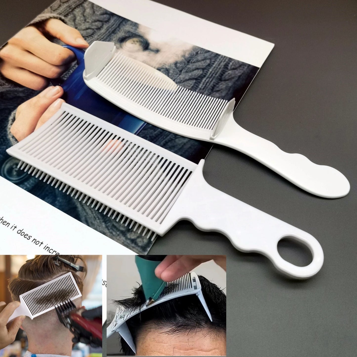 1/2/3Pcs Barber Hair Comb Kit Flat Top Hair Cutting Fading Stying Fade Comb  Men Fade Brush Salon Hair Tool Accessories