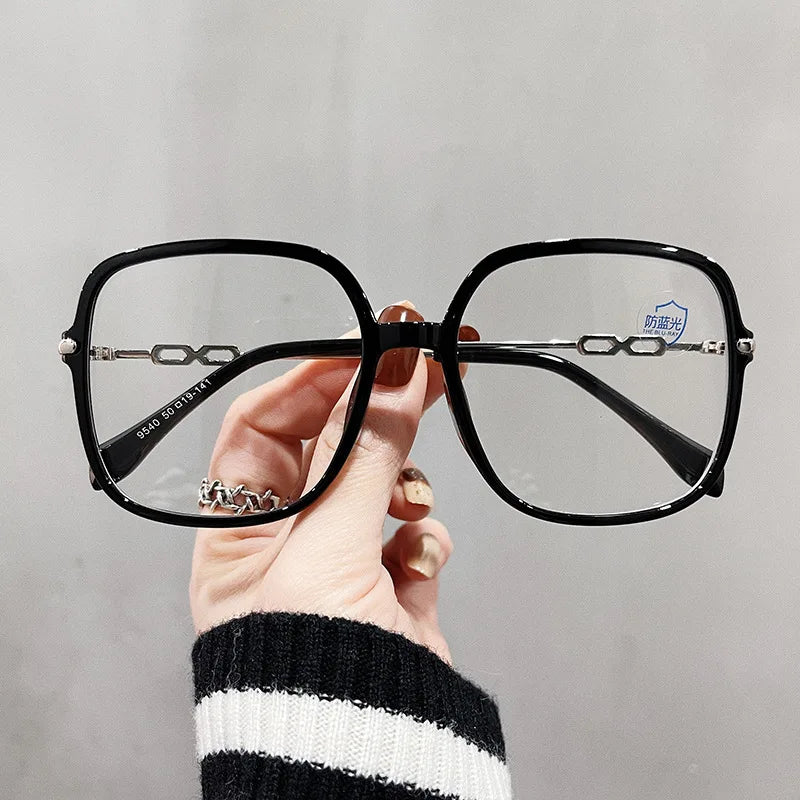 Big Square Shape Women's Glasses frame Korean Stylish Blue Light Blocking Eyeglass Frames TR90 Material Decorative Glasses