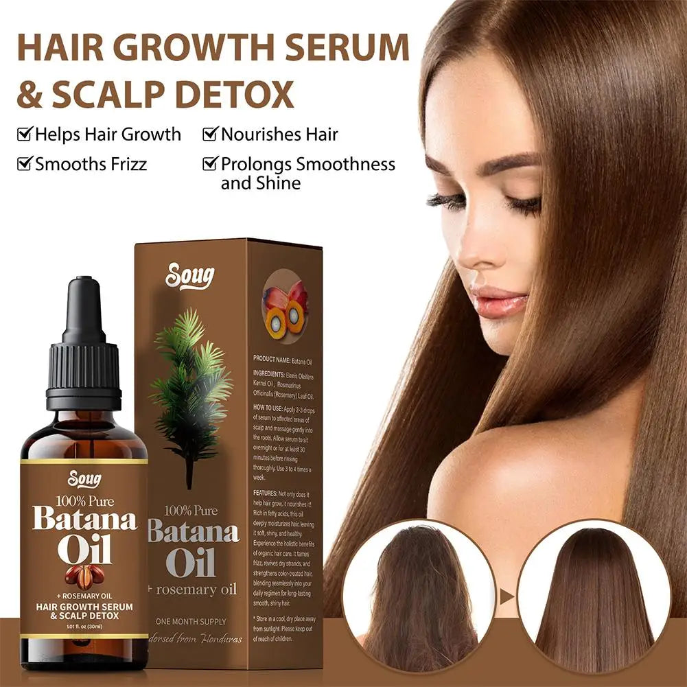 Batana Rosemary Mint Scalp Hair Strengthening Oil Biotin Essential Oils Nourishing Treatment Split End Dry For All Type HairCare