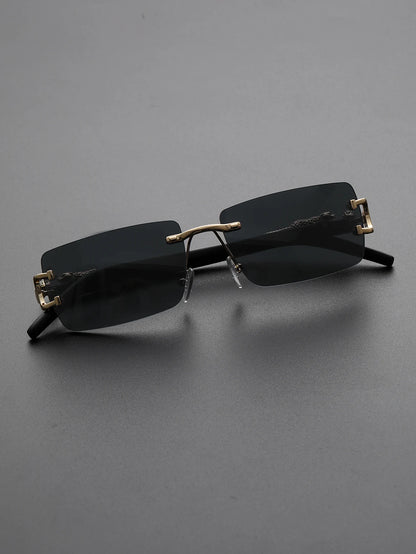 1/2 PCS Fashionable Trendy Frameless Rectangular Personalized Sunglasses For Daily Life