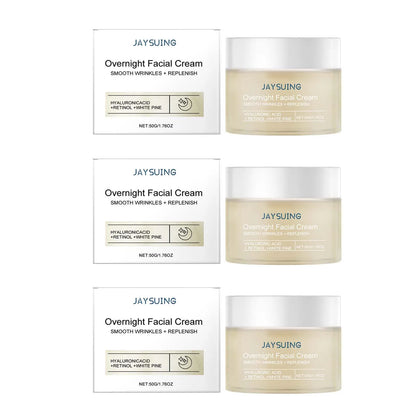 Pine Hydrating Face Night Cream Hyaluronic Acid Retinol Moisturizer Skincare Brightening Restore Tighten Overnight Facial Cream