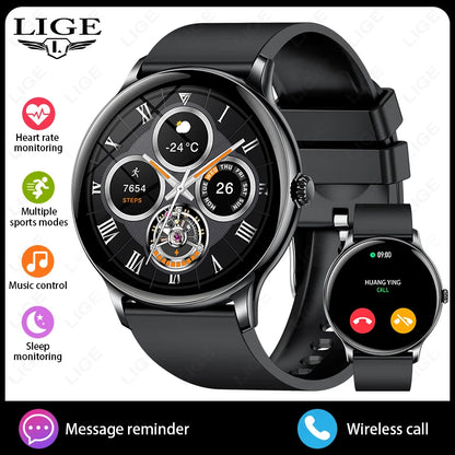 LIGE 2025 Bluetooth Call Full Touch HD Thin Screen Smart Watch Women IP68 Waterproof Watch Sport Fitness Tracker Smartwatch Men