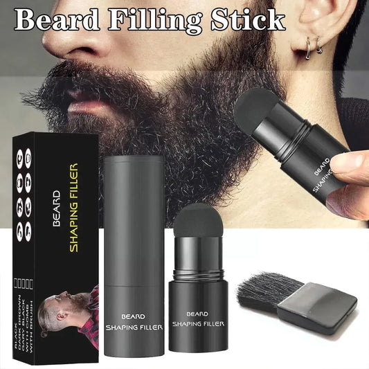 Hair Filler Beard Thicken Powder Mustache styling Pen + Brush For Temporary Facial Hair Color Fillers Hair Regrowth Powders