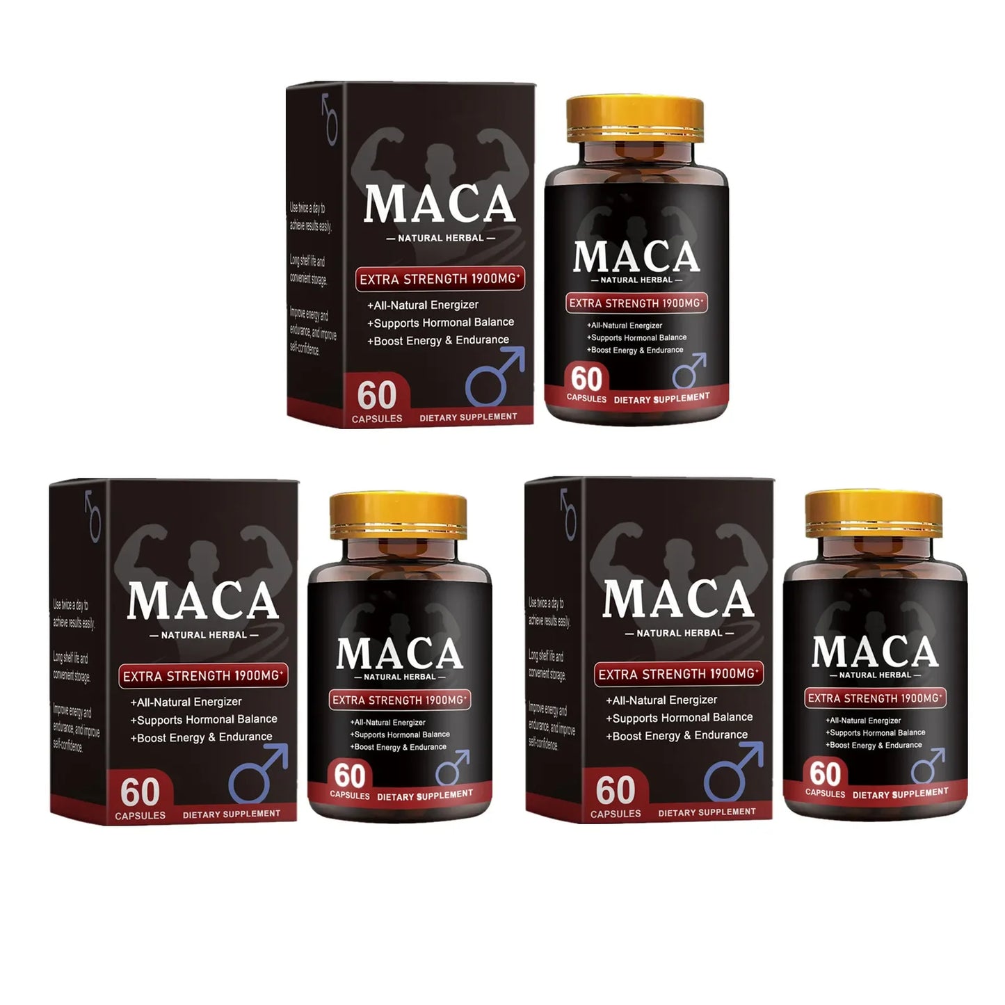 Original Maca Capsules Ashwagandha Tablet Pen-is Enlargement Energy Supplement Increase Size, Erection Pills for Men