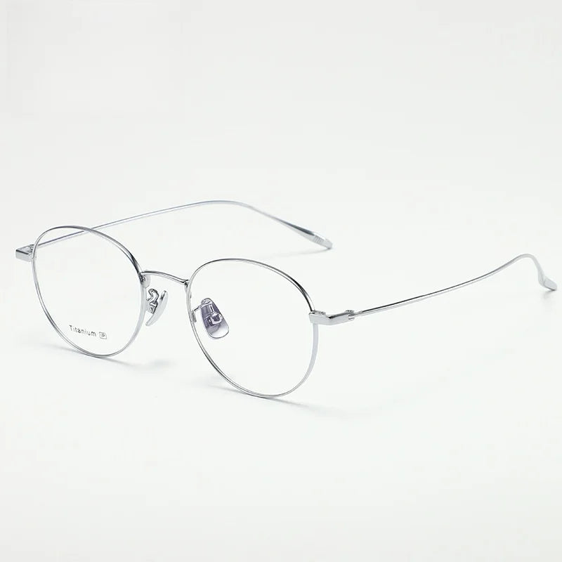 MOMOJA Round Retro Glasses Fashion Ultra Light Pure Titanium Spectacle  Frame New Men's and Women's Prescription Glasses TI0032
