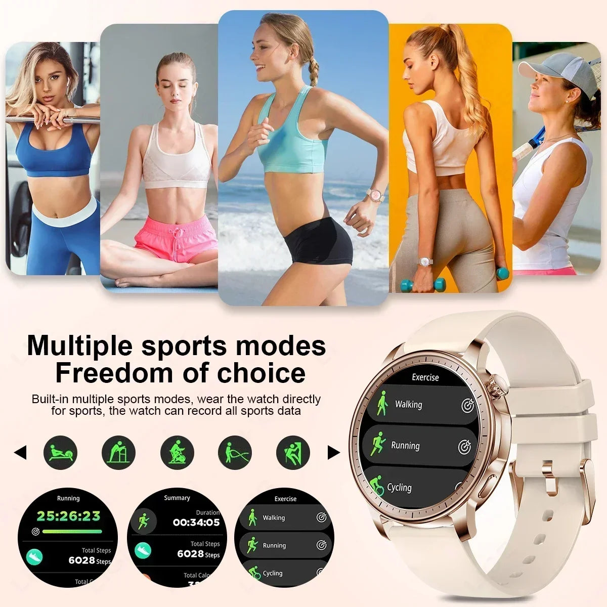 2024 New For Huawei Fashion Smart Watch Women Heart Rate  AMOLED HD Ladies Bracelet Call IP67 Waterproof Heart Rate Smartwatch
