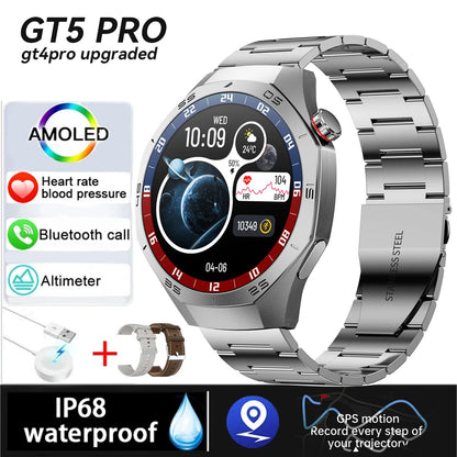 Original New S5 Smartwatch Men 360*360 HD AMOLED Screen GPS Motion Track Heart Rate Bluetooth Call IP68 Waterproof Smartwatch