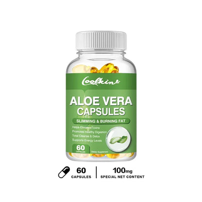 Natural Aloe Vera Extract Capsules, Non-GMO, Dietary Supplement