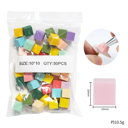 50/100Pcs Square Nail Art Sponge Set Gradient Nail Brushes Gel Polish DIY Design Nail Sponge Grab Pen Manicure Supplies Tools
