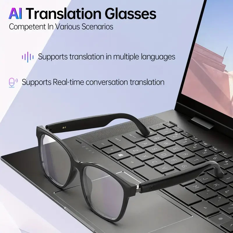 SENBONO 2025 New Smart Glasses with AI Translation Smart Glasses  Outdoor Sport Fishing Driving Sunglass for IOS Android Xiaomi