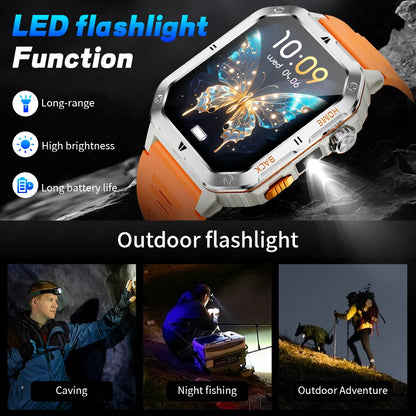 LIGE Fashion 1000mAh Big Battery Smart Watch Men 2.01” HD Screen Bluetooth Call 3ATM Waterproof Sports Health Monitor Smartwatch