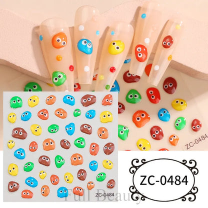 5D Belt Nail Sticker Summer Nail Art Decals Flowers White Daisy 3D Manicure Nail Gel Self Adhesive Stickers Designs Decorations