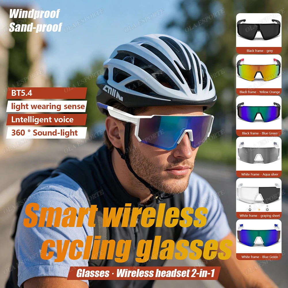 Cycling Outdoor Sports Bluetooth Call Smart Sunglasses  UV400 Polarized Mountain Bike Glasses Driving Fishing Motorcycle Goggles