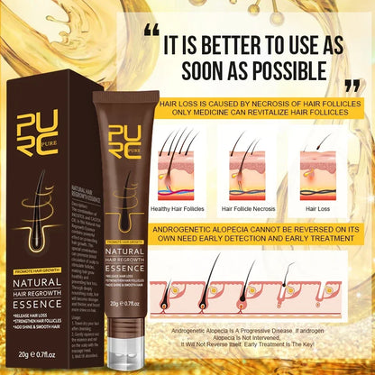PURC Natural Hair Regrowth Essence Ginger Hair Growth Serum Hair Loss Treatment Hair Growth Products for Men Women Hair Care
