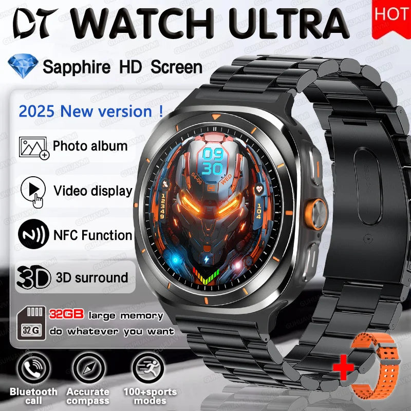 2025 Ultra 7 Smart Watch 32G Memory Video Play GPS NFC AMOLED Fitness Sport Waterproof Bluetooth call High-end Fashion Watches