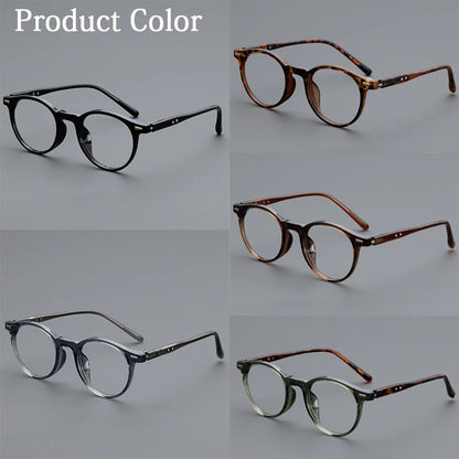 Personality Simple Round Glasses Frame Men Women Ultralight TR90 Rivet Frame Anti Blue LIight Transparent Lens Optical Eyewear