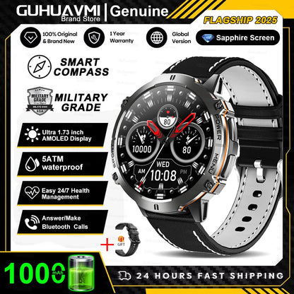 GUHUAVMI TANK X3 ULTRA 2 Smartwatch 1.73" AMOLED Screen 5ATM&IP69K Durable 1000mAh Battery GPS Sports Fitness Track Smart Watch