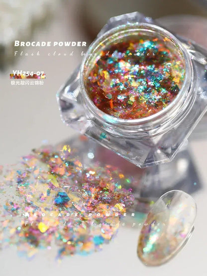10g Laser Nail Glitter Flakes Mix-Hexagon Holographic Sparkly Powder Nail Art Decoration Loose Reflective Mermaid Chunky Sequins