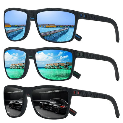 3 PCS Fashion Vintage Check Pattern Sunglasses Men Women Fishing Driving Man Luxury Brand Designer Sun Glasses UV400 Eyewear