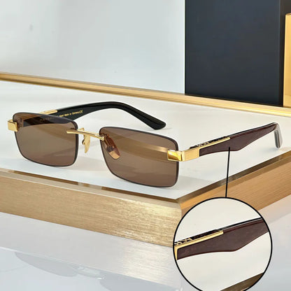 THE ARTIST III Designer Rimless Sunglasses Rectangle Men Alloy Acetate Germany Brand Trendy Classical High Quality Women UV400