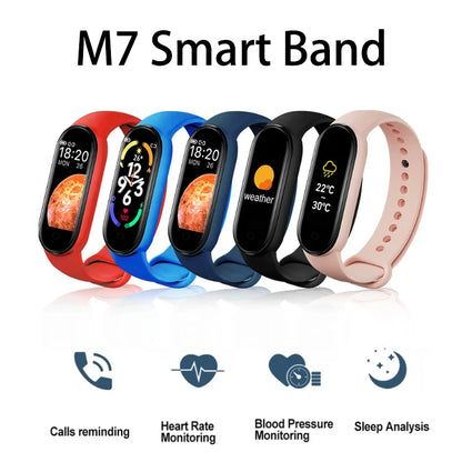 M7 Smart Band Watch Silicone Heart Rate Smart Band Varied Dials Fitness Tracker Blood Pressure Sport Bracelet For Mi Band 7