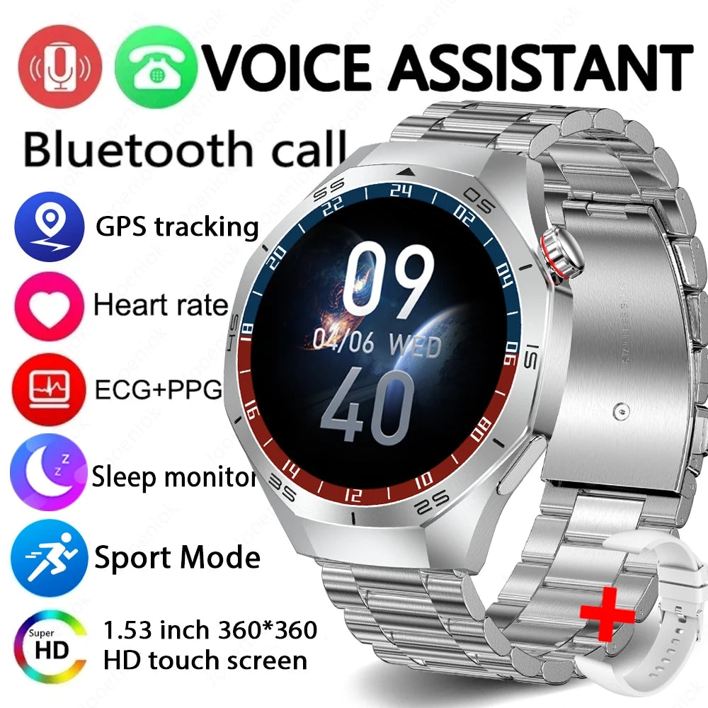 2025 NEW Watch GT5 PRO Smartwatch GPS Motion Trajectory HD Screen Bluetooth Call NFC Men Smart Watch Outdoor Sport Watches Men
