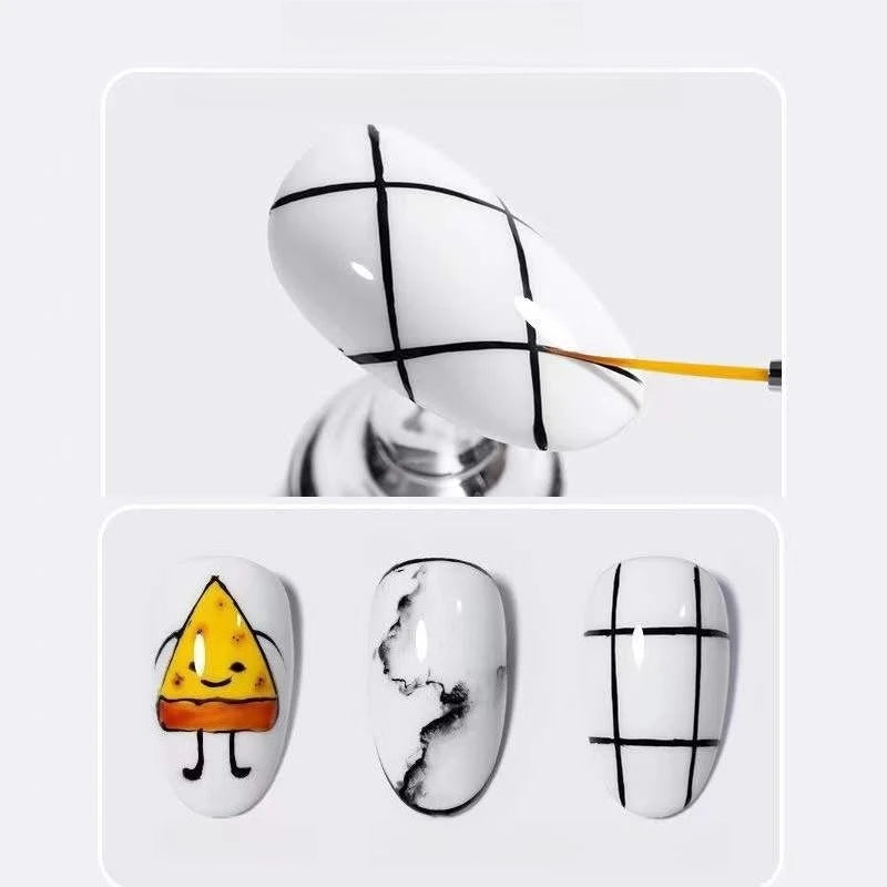 French Stripe Nail Art Liner Brush Set Dual End Painting Brushes UV Gel Tips Ultra-thin Line Drawing Pen Nail Art Tools