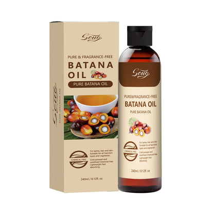 Pure Natural Batana Oil for Hair Growth, Eyelashes & Skin Care - 240ml Cold-Pressed Treatment for Dry Hair Repair