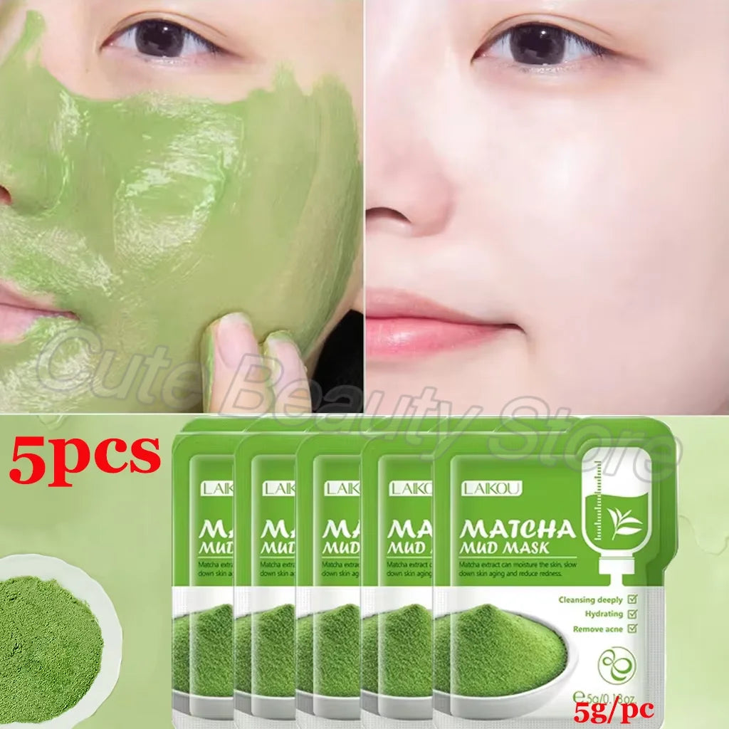 Remove Blackhead Mud Mask Green Tea Face Clean Stick Dispel Pimple Blemish Shrink Pores Oil Control Exfoliating Whiten Skin Care