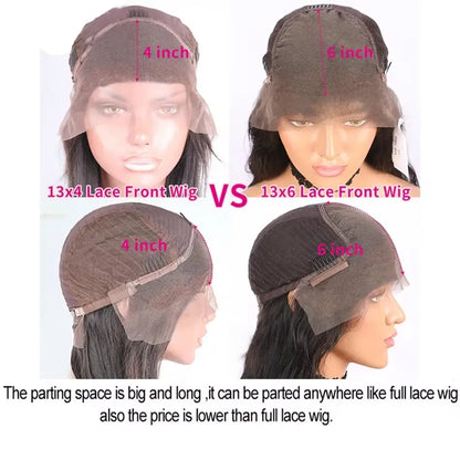 Red 13x6 HD Transparent Bone Straight Lace Frontal Wigs Brazilian Burgundy Colored Human Hair Wigs For Women 38inch Long Wigs